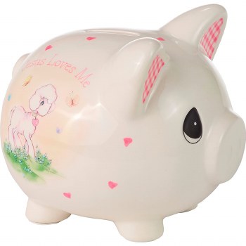 PRECIOUS MOMENTS PINK BANK JESUS LOVE ME