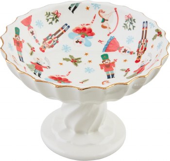 MUD PIE PEDESTAL CANDY DISH NUTCRACKER