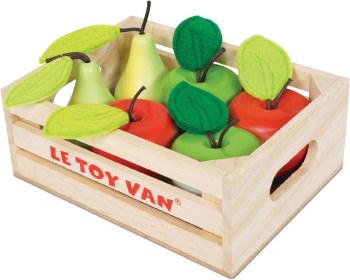 LE TOY VAN APPLES &amp; PEARS WOODEN CRATE