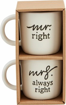 MUD PIE "RIGHT" MUG SET