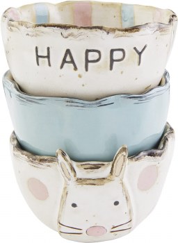 MUD PIE HAPPY BUNNY RAMEKIN SET