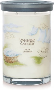 YANKEE SIGNATURE LG TUMBLER CLEAN COTTON