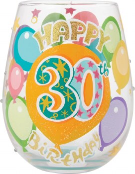 LOLITA STEMLESS WINE GLASS 30TH BIRTHDAY