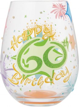 LOLITA STEMLESS WINE GLASS 60TH BIRTHDAY