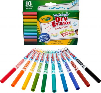 CRAYOLA 10CT WASHABLE DRY ERASE MARKERS