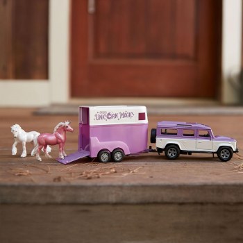 BREYER UNICORN MAGIC LAND ROVER TRAILER