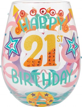 LOLITA STEMLESS WINE GLASS 21ST BIRTHDAY