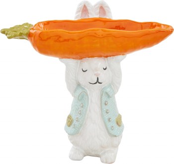 MUD PIE BUNNY CARROT CANDY PEDESTAL DISH