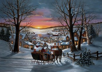 15ct BOXED XMAS CARDS SLEIGH RIDE