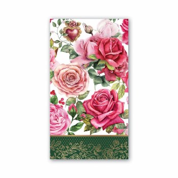 MICHEL &amp; CO BODY GUEST TOWELS ROYAL ROSE