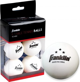 FRANKLIN TABLE TENNIS BALLS 6CT 40MM