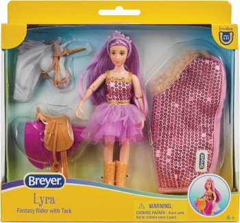 BREYER LYRA UNICORN RIDER &amp; TACK