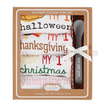 MUDPIE MY 1ST HOLIDAY BIBS SET