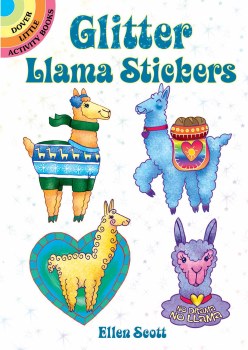 DOVER STICKERS GLITTER LLAMAS