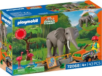 PLAYMOBIL ELEPHANT W/ZOOKEEPER