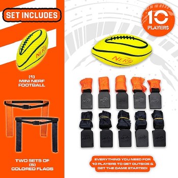 NERF 10 PLAYER FLAG FOOTBALL SET