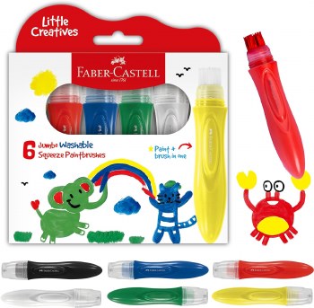 FABER 6CT JUMBO SQUUZING PAINTBRUSH