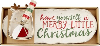 MUDPIE CIRCA XMAS FARM DIP &amp; TRAY SET
