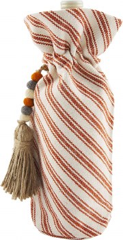 MUDPIE STRIPED THANKSGIVING WINE BAG