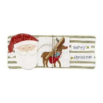MUD PIE SANTA DEER TOWEL HOSTESS SET
