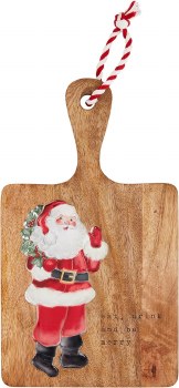 MUD PIE SQUARE SANTA WOOD ENAMEL BOARD