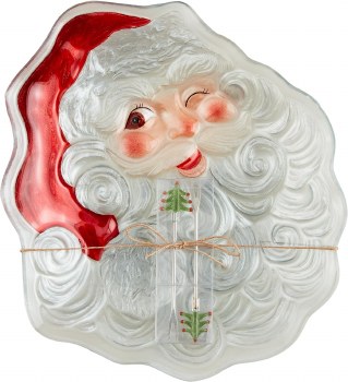 MUD PIE SANTA SANTA PLATE &amp; PICK SET