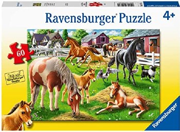 RAVENSBURGER PUZZLE 60pc HAPPY HORSES