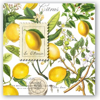 MICHEL &amp; CO COCKTAIL NAPKINS LEMON BASIL