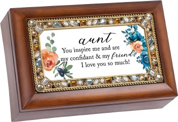 COTTAGE GARDEN MUSIC BOX AUNT JEWELED