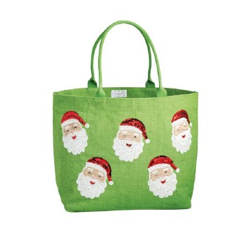MUD PIE CLASSIC SPARKLE TOTE GREEN
