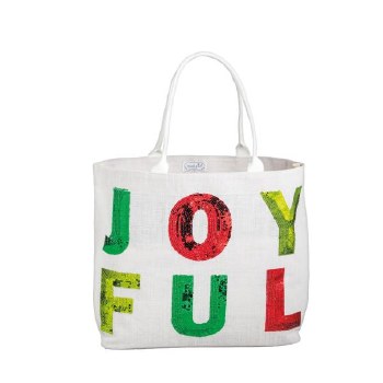 MUD PIE CLASSIC SPARKLE TOTE WHITE