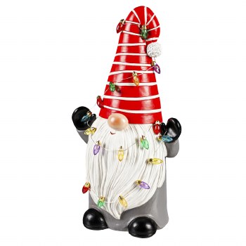 EVERGREEN XMAS GNOME W/LIGHTS