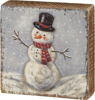 PBK XMAS BLOCK SIGN SNOWMAN