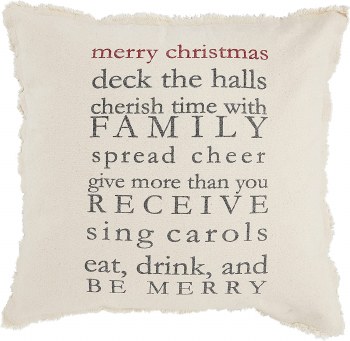 MUD PIE MERRY XMAS RULES PILLOW