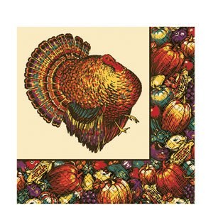 20ct DINNER NAPKINS AUTUMN TURKEY