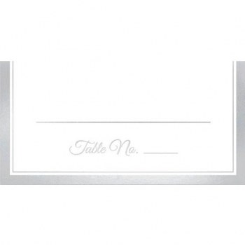 AMSCAN 50CT PLACE CARDS WHITE/SILVER