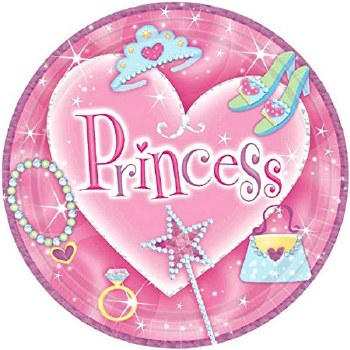 SPARKLING PRINCESS DESSERT PLATES 7&quot;