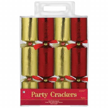 AMSCAN CHRISTMAS RED/GOLD CRACKERS