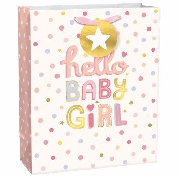 AMSCAN GIFTBAG HELLO BABY GIRL