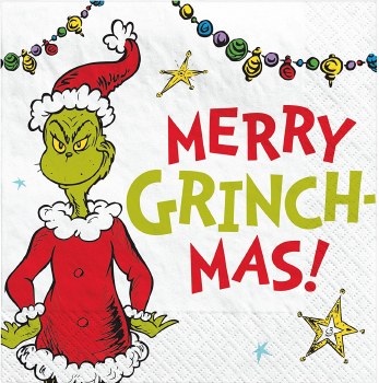 AMSCAN GRINCH BEVERAGE NAPKINS