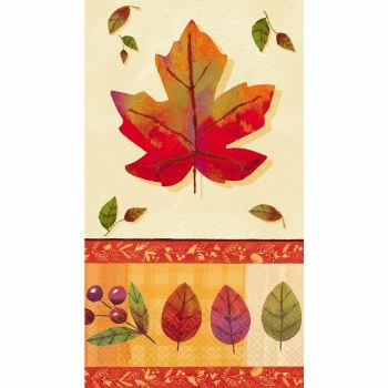 AMSCAN GUEST TOWELS WATERCOLOR LEAVES