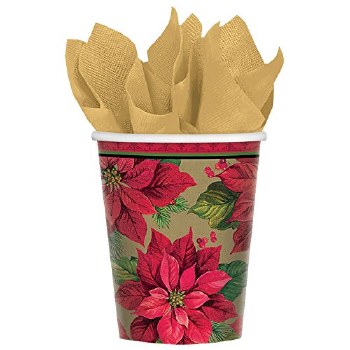 PARTY VISION HOLIDAY POINSETTIA CUPS 8CT