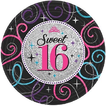 AMSCAN SWEET 16 7&quot; PLATES