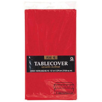 AMSCAN TABLECOVER RECTANGLE RED 54&quot;x108&quot;