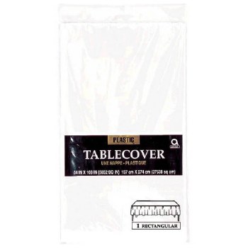 AMSCAN TABLECOVER RECTANGLE WHITE 54x108