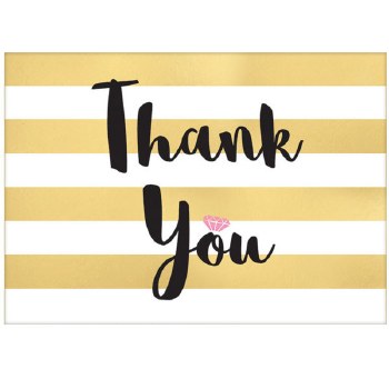 AMSCAN THANK YOU CARDS GOLD STRIPE