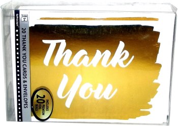 AMSCAN THANK YOU NOTES GOLDEN