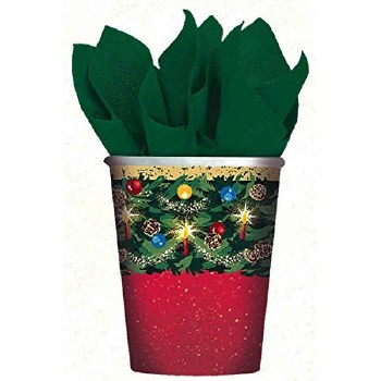 AMSCAN WARMTH OF XMAS CUPS 8CT