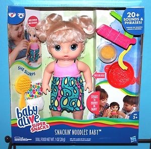 baby alive snackin noodles doll