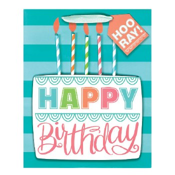 BIRTHDAY CAKE LARGE GIFT BAG W/TAG